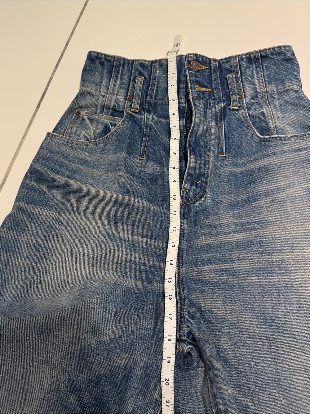 Celine Wide Leg High Rise Jeans Faded Blue 26 - Picture 12 of 12